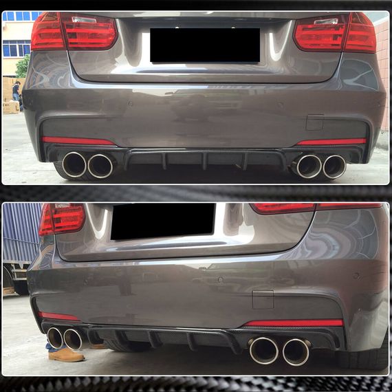 Дифузор заднього бампера V4 (для F30 M-Sport, Карбон) для BMW 3 серія F-30/31/34 2012-2019 рр | Зображення 3
