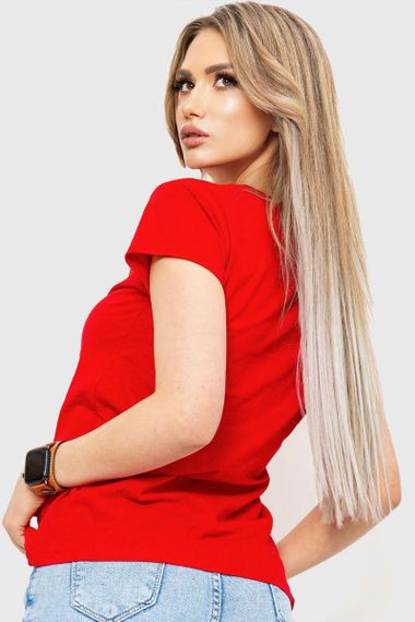 Футболка женские с принтом  цвет красный 190R102 | Зображення 3