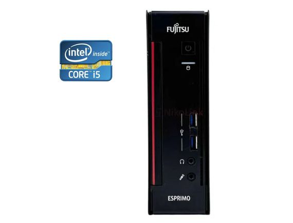 Неттоп Б-клас Fujitsu Esprimo Q556 USFF / Intel Core i5-7400T (4 ядра по 2.4 - 3.0 GHz) / 8 GB DDR4 / 1000 GB SSD / Intel HD Graphics 530 б/в