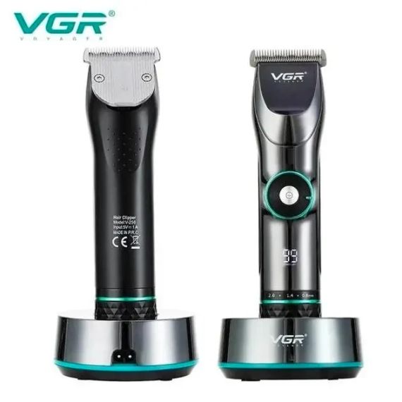 Потужна професійна стрижкова машинка з підставкою VGR V-256 / Універсальна машинка для стрижки волосся | Зображення 1