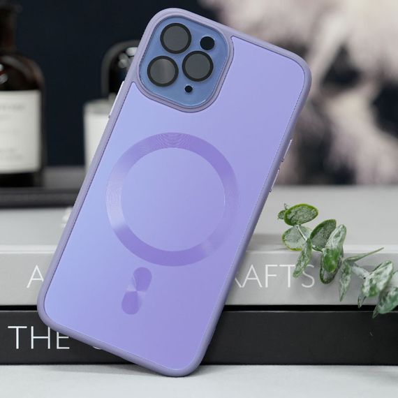 Чохол TPU+Glass Sapphire Midnight with MagSafe для Apple iPhone 11 Pro Max (6.5") Бузковий / Dasheen, Загартоване скло | Зображення 1