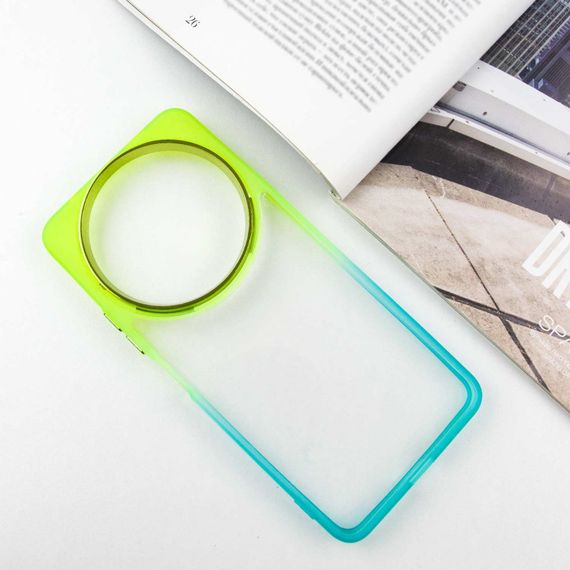 Чехол TPU+PC Fresh sip series для Xiaomi Redmi A3 Бирюзовый / Лимонный | Зображення 1