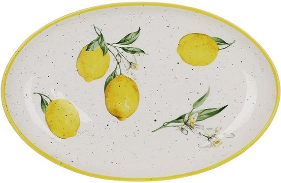 Керамическое овальное блюдце Juicy Lemons 29х19см