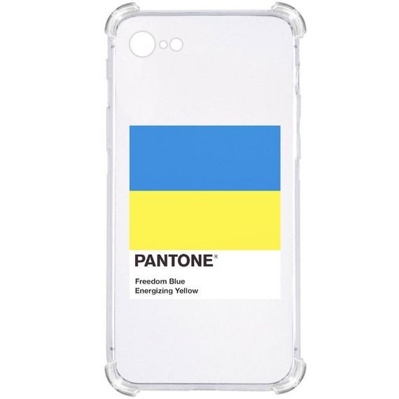 Прозорий протиударний чохол для Iphone 8 / Iphone 7/ Iphone SE 2 2020 / Iphone SE 3 2022 З принтом: PANTONE flag of Ukraine