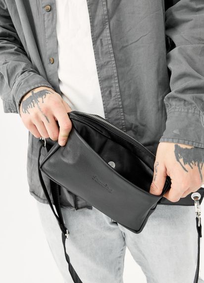 Чоловіча сумка бананка Sambag HARVI чорна 24 × 16 × 6 см (88213101m) | Зображення 1