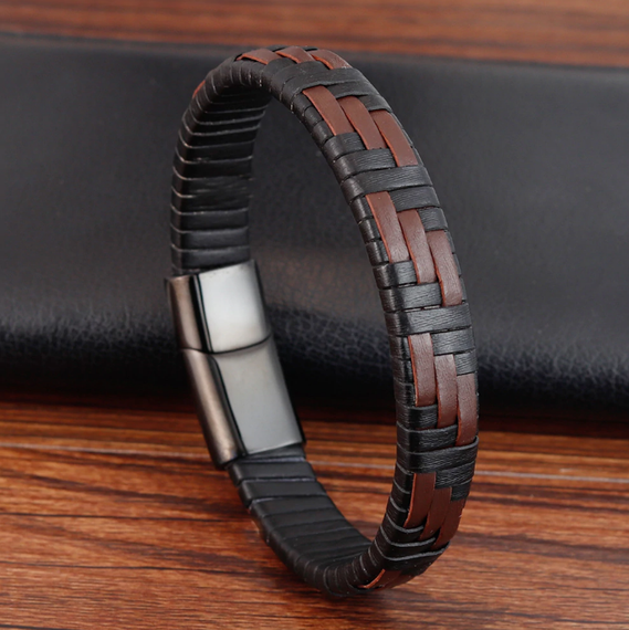 Мужской кожаный браслет Primo Cowboy Lux 21 - Black | Зображення 1