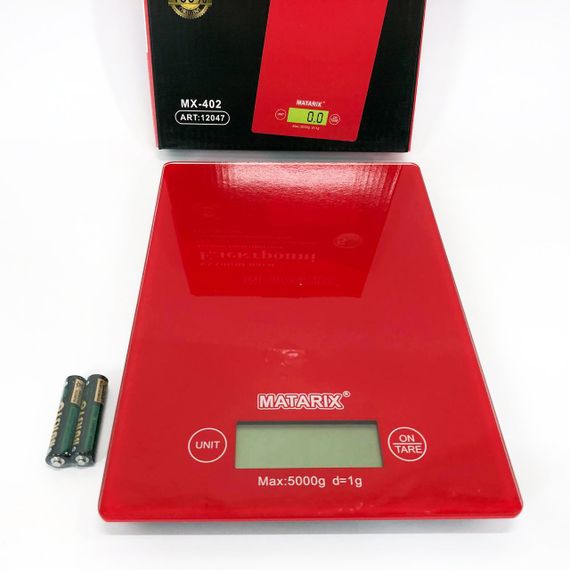 Весы кухонные MATARIX MX-402 5 кг с дисплеем, Кухонные весы для продуктов домашние. Цвет: красный | Зображення 7