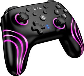 Геймпад Hoco GA2 універсальний Bluetooth / дротовий контролер 6-Axis, RGB, з вібрацією, для Switch 1/2, Windows - Black