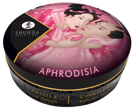 Масажна свічка Shunga Mini Massage Candle Roses з ароматом троянди, 30 мл | Зображення 1