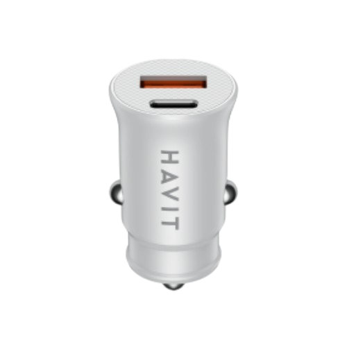 Автомобільний зарядний пристрій Havit HV-CC2022 USB+Type-C 20W білий | Зображення 1