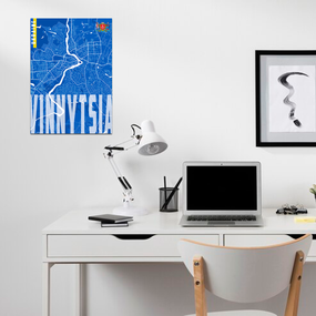Плакат-постер з принтом Кавун Карта міста Вінниця Україна. Map of Vinnytsia Ukraine А3 ПЛ000846 (А3)
