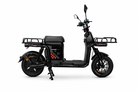 Електроскутер Crosser SUPER MAX 1200W 60 V 30 Ah LiFePO4, до 60 км/год, запас ходу до 90 км, потужний електровелосипед Чорний | Зображення 1