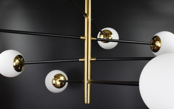 Люстра стельова на 8 лампочок 26418 Бронза 50-77х95х95 см. | Зображення 2