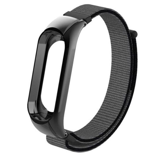 Нейлоновий ремінець Primo для фітнес-браслета Xiaomi Mi Band 3 - Black&Grey