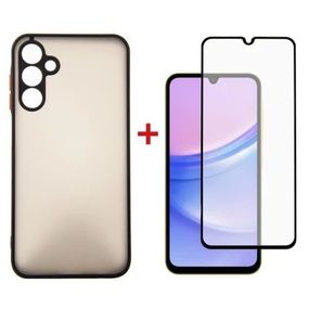 Чехол для мобильного телефона Dengos Kit for Samsung Galaxy A15 case + glass (Black) (DG-KM-69)