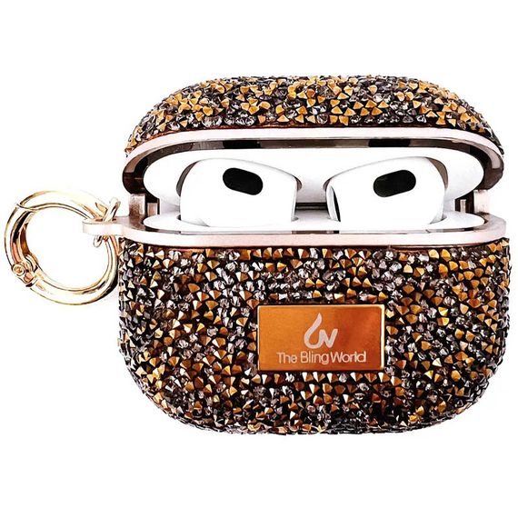 TPU чохол Bling World Rock Diamond для навушників AirPods Pro / Airpods Pro 2 Золотий | Зображення 1
