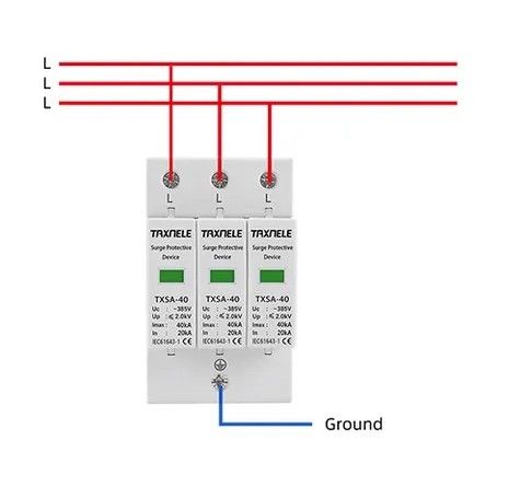 Пристрій захисту на 3 фази від імпульсних перенапруг 385v AC 3P 60ka Texnele | Зображення 2