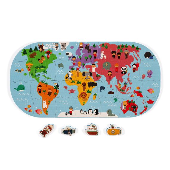 Игрушка для купания Janod Пазл Карта мира J04719 (J04719) | Зображення 1