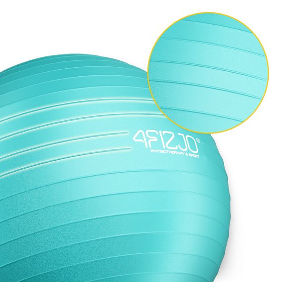 М'яч для фітнесу (фітбол) 4FIZJO 65 см Anti-Burst Mint (P-5905973404761) | Зображення 5