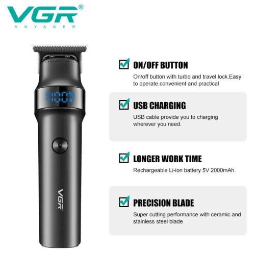 Машинка для стрижки волосся VGR V-987 BLACK, для стрижки посіченого волосся | Зображення 5