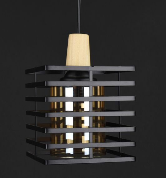 Люстра підвісна LOFT на 1 лампочку 27786 Чорний 30-100х16х16 см. | Зображення 1