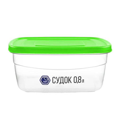 Контейнер універсальний 0,8л прозорий/зелений Народний продукт