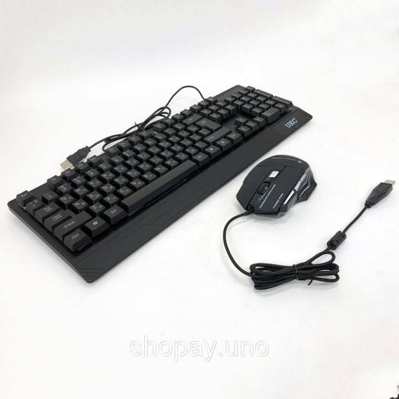 Клавиатура+мышка UKC с LED подсветкой от USB M-710, клавиатура игровая с подсветкой и мышкой HS-70 | Зображення 5