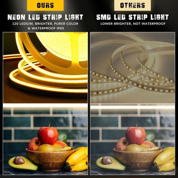 Світлодіодна стрічка, 600 світлодіодів, Теплий білий колір, водонепроникність IP65 12 В, 5 m. | Зображення 4