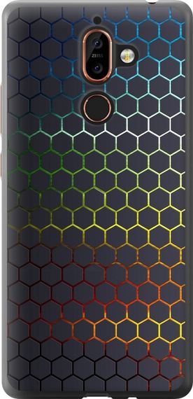Чехол на Nokia 7 Plus Переливающиеся соты "498u-1354-17620"