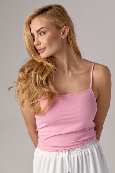 Женская базовая майка на бретелях - розовый цвет, XS (есть размеры) | Зображення 7