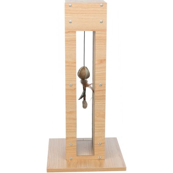 Дряпка-стовпчик Trixie для котів з іграшкою на мотузці та котячою м ятою картон/МДФ/джут світло-коричнева 30х30х62 см | Зображення 2