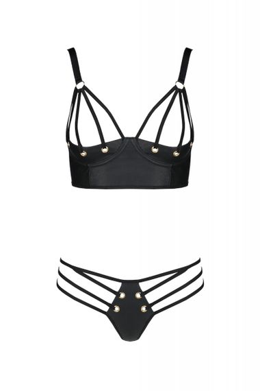 Комплект білизни Бра з відкритими грудьми та Трусики MALWIA BIKINI black S/M - Passion | Зображення 2