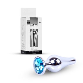 Анальна пробка - Jewellery Silver Long Plug Light Blue
