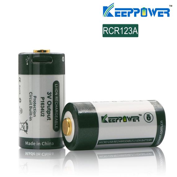 Акумулятор KEEPPOWER RCR123A 3,0В 1000 mAh с micro USB | Зображення 3