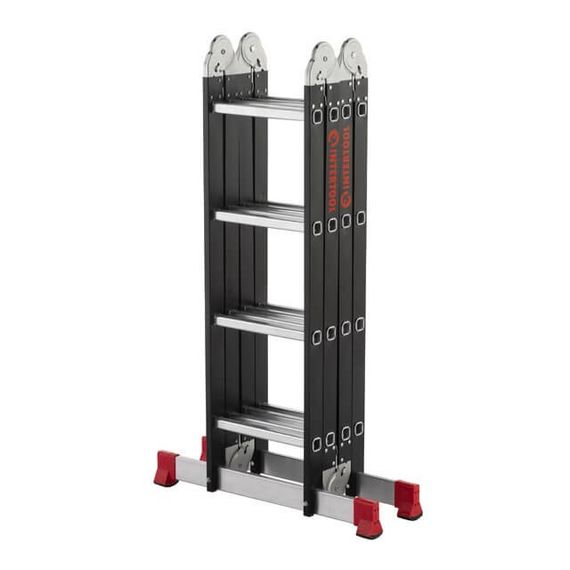 Драбина мультифункціональна трансформер 4х4ступені, сталевий профіль, 4450 мм, 150 кг INTERTOOL LT-00241 | Зображення 8