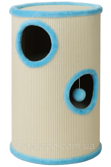 Кігтеточка для котів PolyPet будиночок-вежа блакитна 35x70 см КРД/01051-02