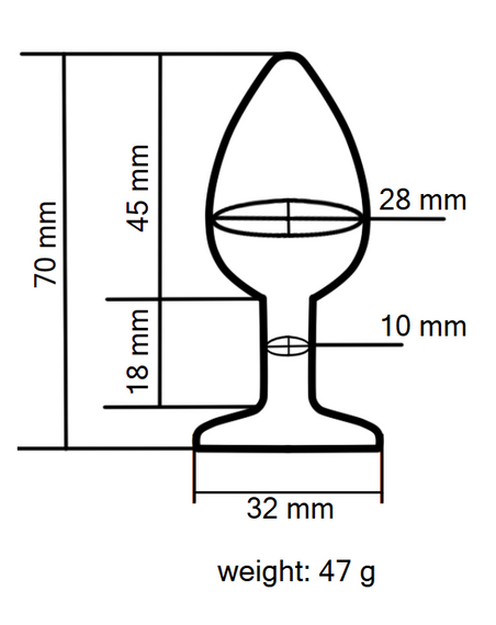 Анальна пробка з кристалом EGZO - Silver Round Plug Rose size S Sex Aura | Зображення 3