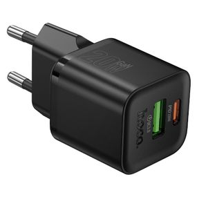 СЗУ HOCO N65 110-240V, PD20W+Q3.0, USB+Type-C, Black, Blister