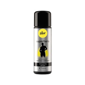 Стимулирующая смазка на водной основе pjur Superhero Energizing glide 30 мл, с экстрактом гинкго билоба, 30