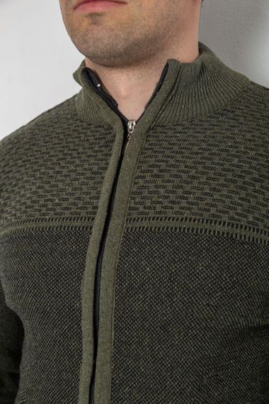 Кофта чоловіча на блискавці з кишенями, колір хакі, 161R1009 | Зображення 4