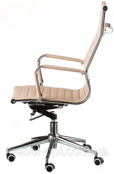 Крісло Solano artleath бежеве репліка крісла Eames Style HB Ribbed Office Chair EA 119 | Зображення 2