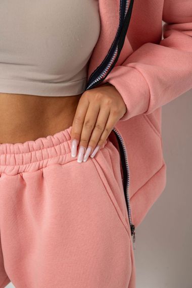 Спортивный костюм женский на флисе, цвет персиковый, 238R5715 | Зображення 5