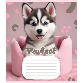 Тетрадь ученическая "Щенята" 012-510126C-4 в косую линию, 12 листов