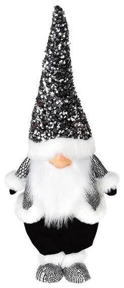 М'яка іграшка «Гном Black&White» 22х16х55см в пайєтках