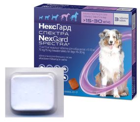Таблетки от блох, клещей и гельминтов для собак весом от 15 до 30 кг NexGard Spectra (Нексгард Спектра) Boehringer Ingelheim, 1 шт