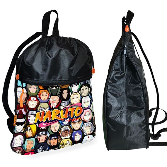 Рюкзак-мешок для обуви,спортивной формы Аниме Наруто Акацуки детская сумка для сменки с расширителем (01210)