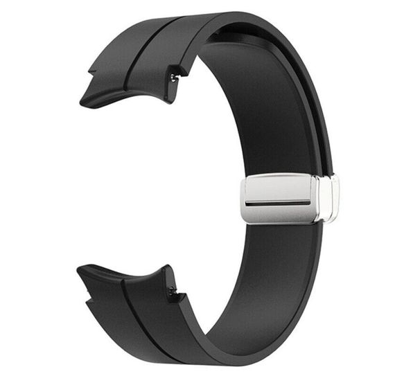 Ремінець Primolux Magnetic Silicone для годинника Samsung Galaxy Watch 4 / Watch 5 / Watch 5 Pro - Black&Silver M/L | Зображення 2
