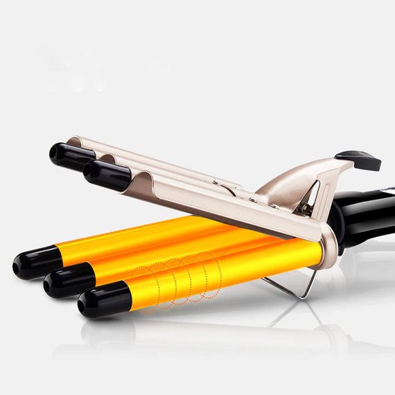 Плойка для завивки волос пять волн  Geemy GM-2933, 65Вт / Керамические щипцы для укладки волос с регулятором | Зображення 1