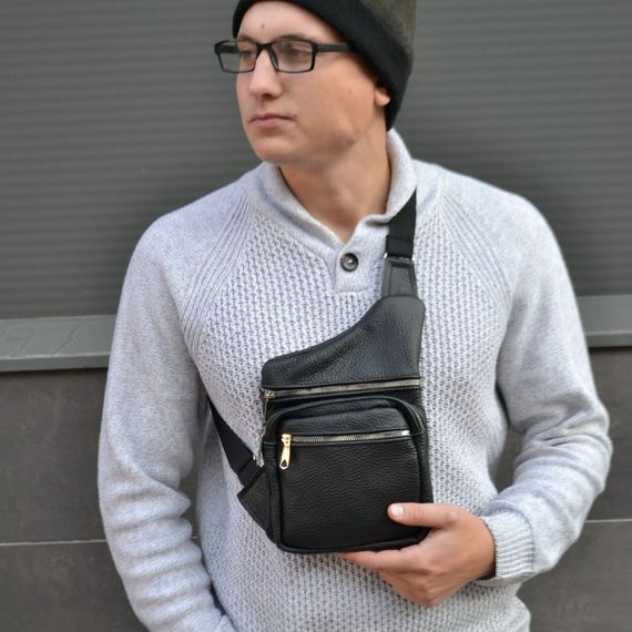 Тактична шкіряна сумка з натуральної шкіри, кроссбоді, месенджер чоловічий | Зображення 3