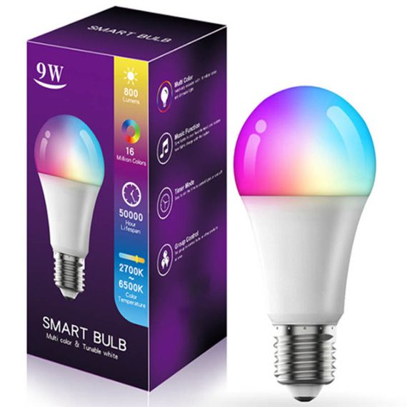 Світлодіодна RGB лампочка Smart bulb light 1 with Bluetooth E27 with app | Зображення 1